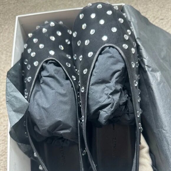 KHAITE- The Marcy Flat in Black Mesh with Crystals - Picture 1 of 4
